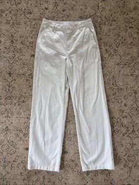 Aritzia TNA wide leg white cotton jeans pants 0 XS